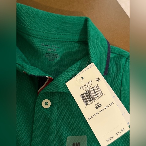 Ralph Lauren baby boy green polo romper 6 months - Picture 2 of 5